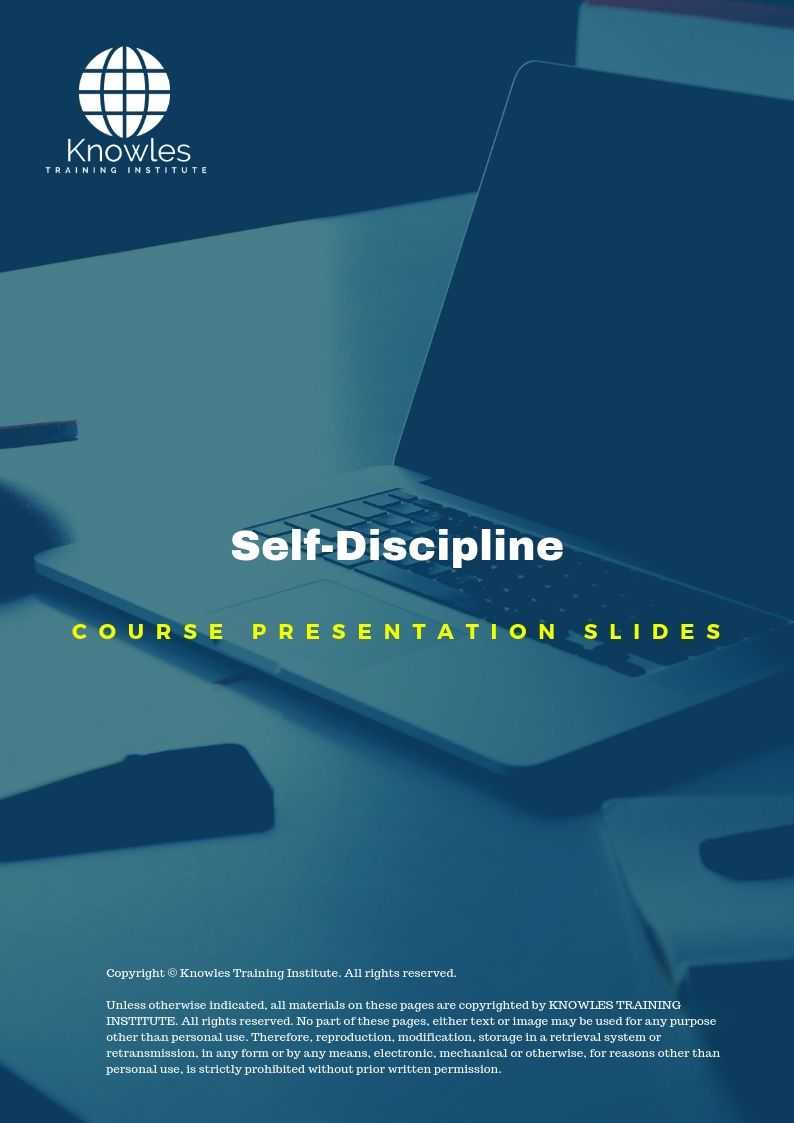 Self-Discipline Course in Taiwan PPT Slides Used During Course