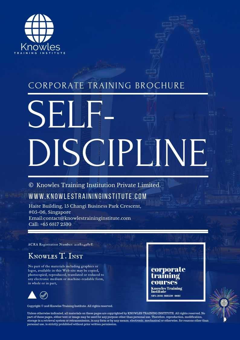 Self-Discipline Training Course in Taiwan Brochure