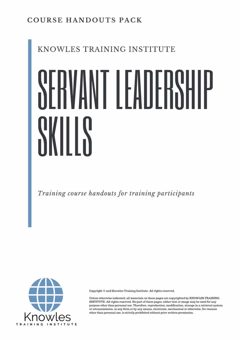 Servant Leadership Skills Course in Taiwan Handouts