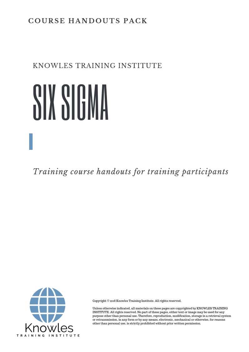 Six Sigma Training Course in Taiwan Handouts