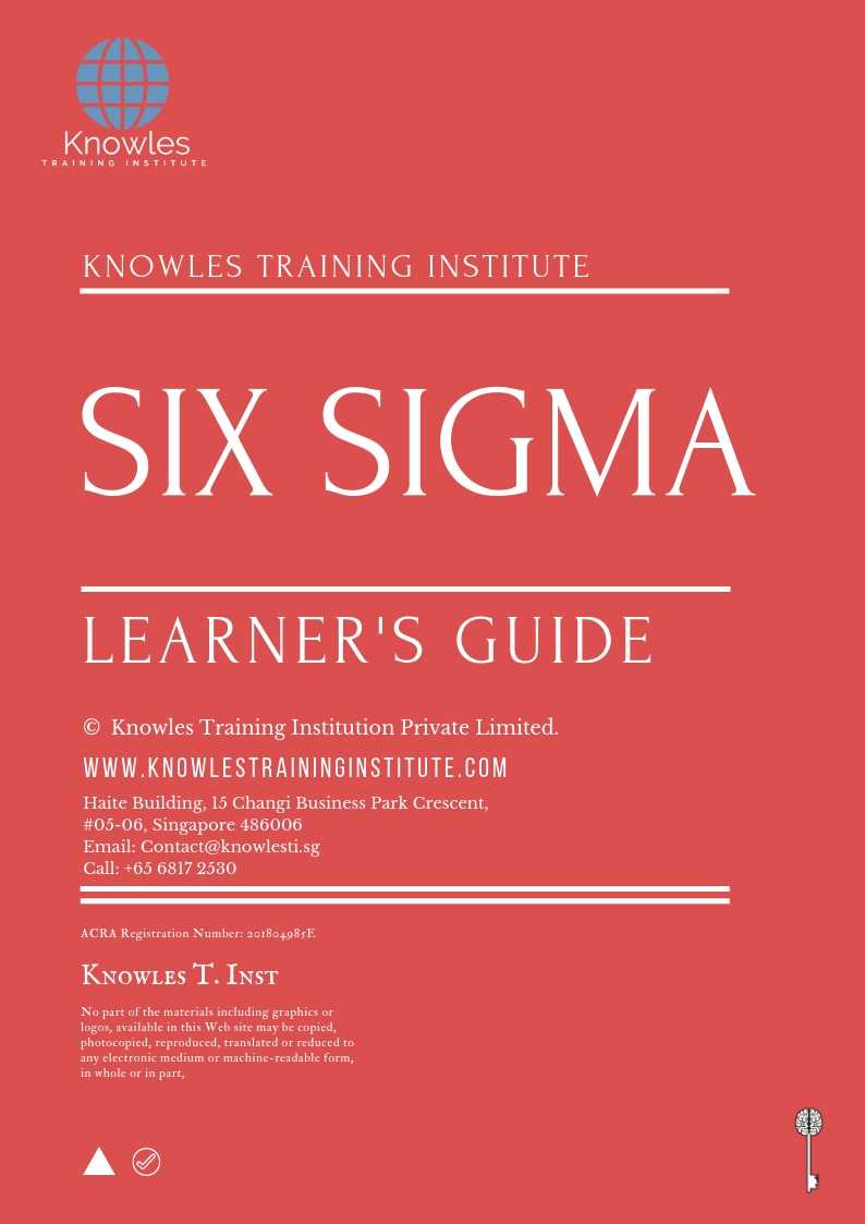 Six Sigma Training Course in Taiwan Learner_s Guide