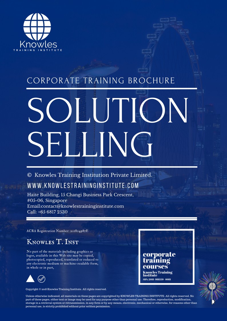 Solution Selling Course in Taiwan Brochure