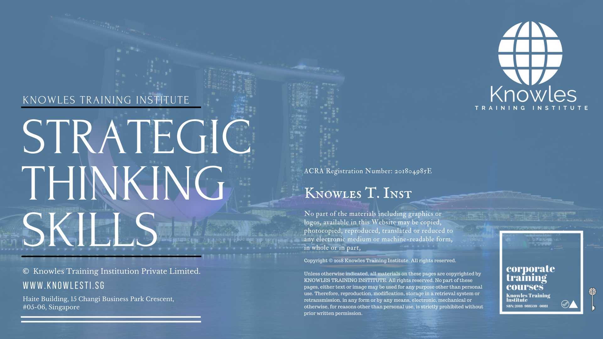 Strategic Thinking Skills Training Course in Taiwan
