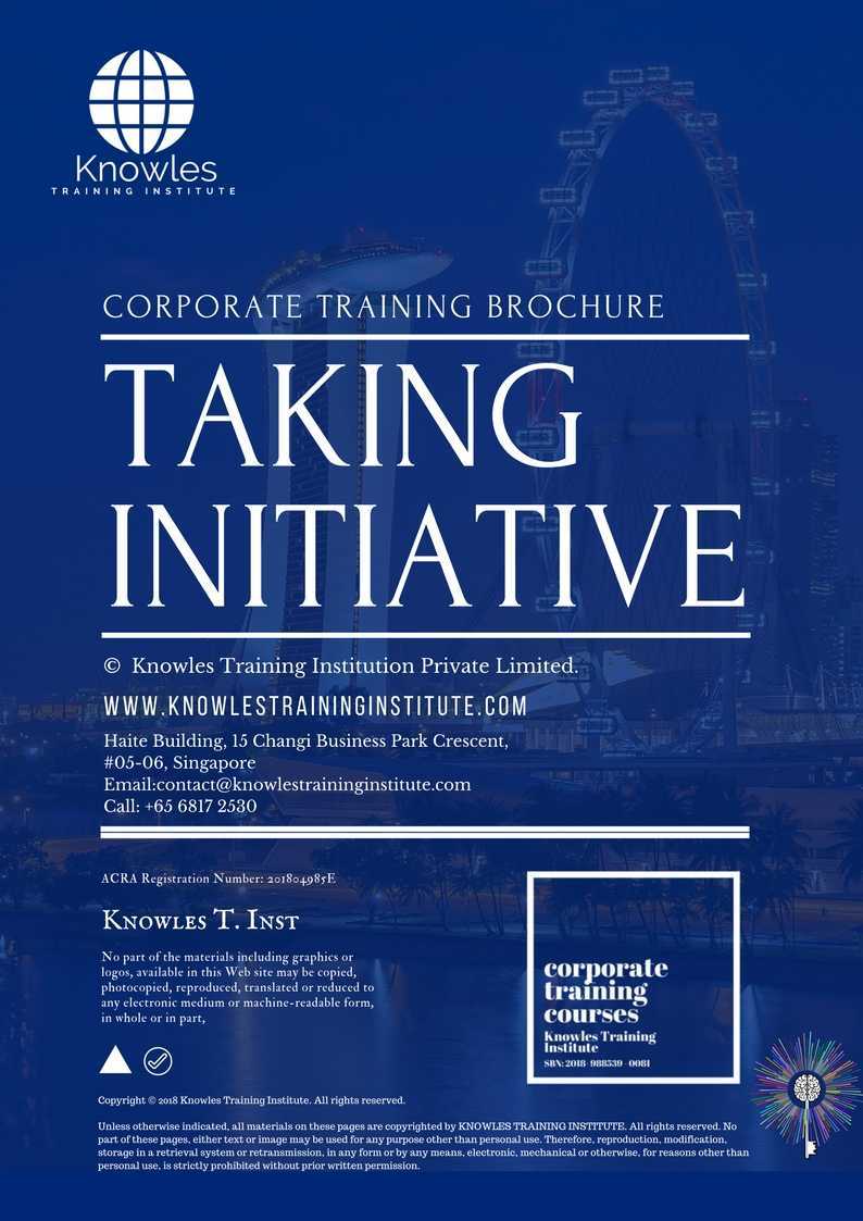 Taking Initiative Training Course in Taiwan Brochure
