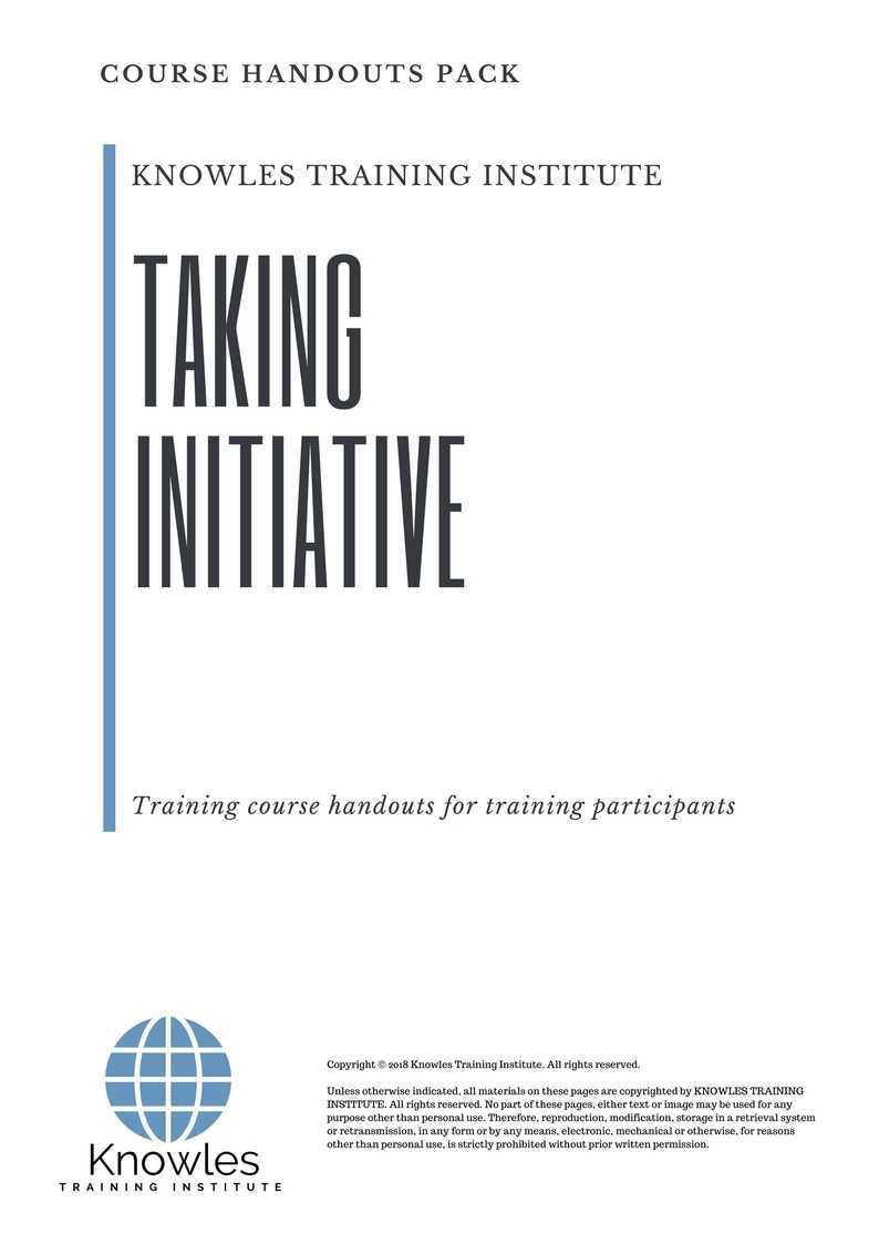Taking Initiative Training Course in Taiwan Handouts
