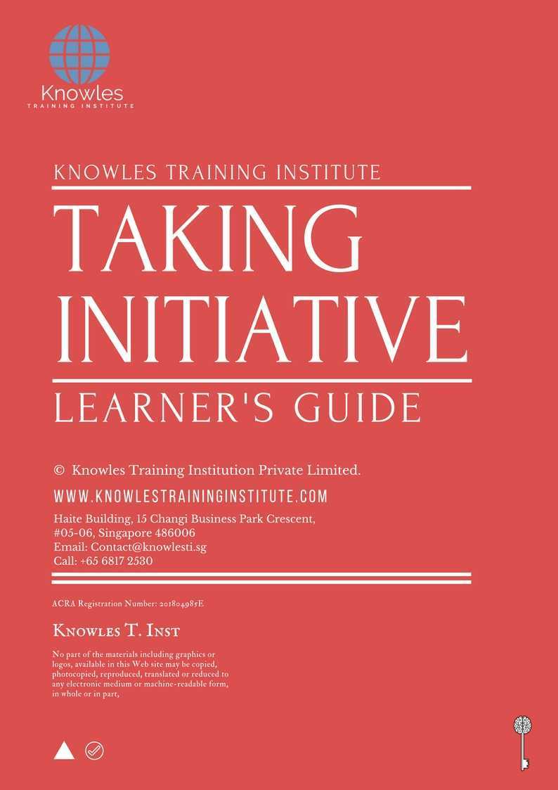 Taking Initiative Training Course in Taiwan Learner_s Guide