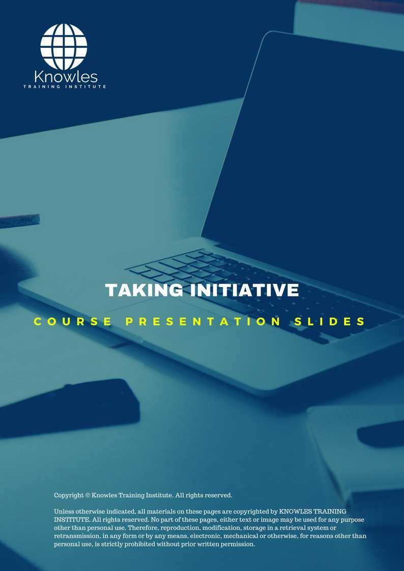 Taking Initiative Training Course in Taiwan Presentation Slides