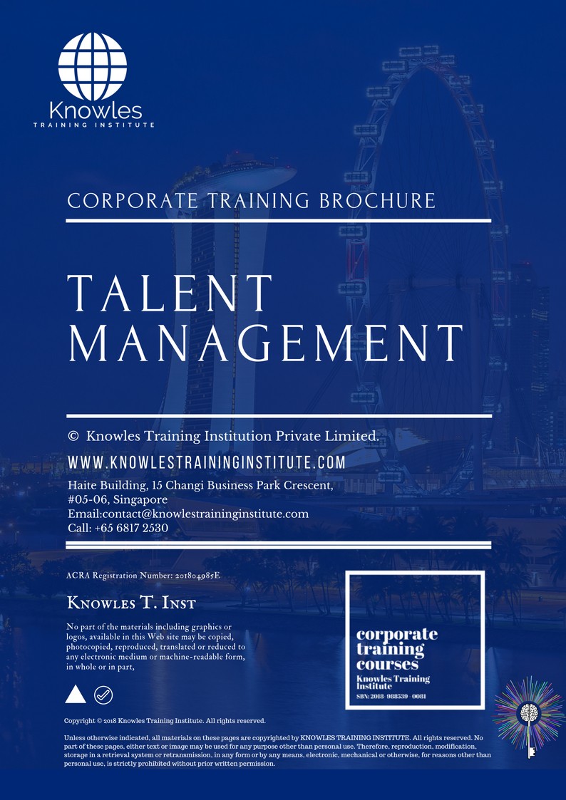Talent Management Training Course in Taiwan Brochure