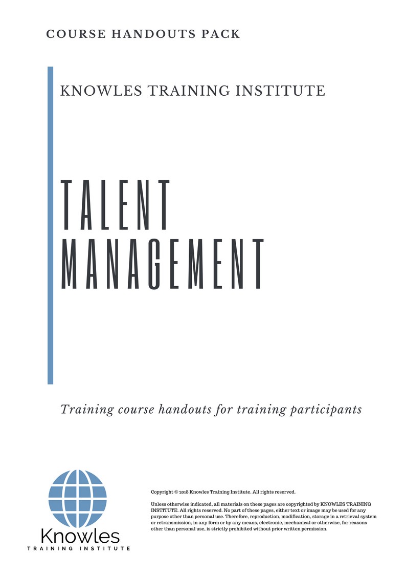 Talent Management Training Course in Taiwan Handouts