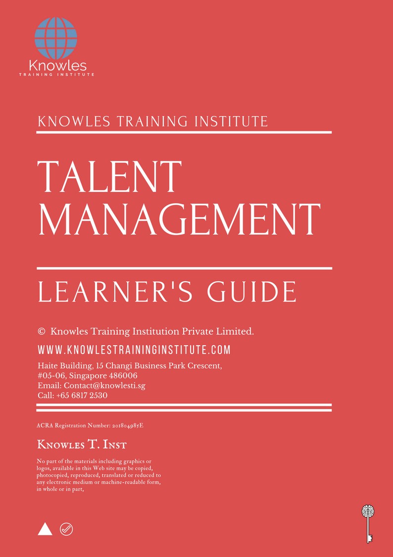 Talent Management Training Course in Taiwan Presentation Slide Learner’s Guide