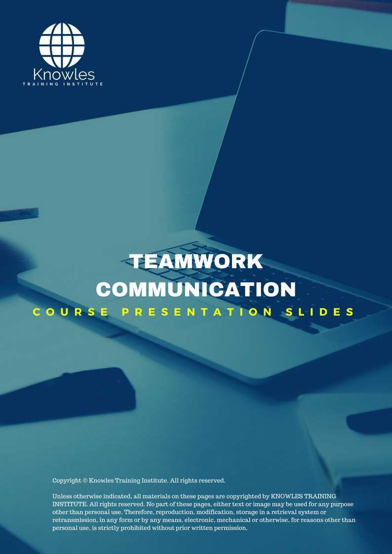 Teamwork Communication Training Course in Taiwan Presentation Slides