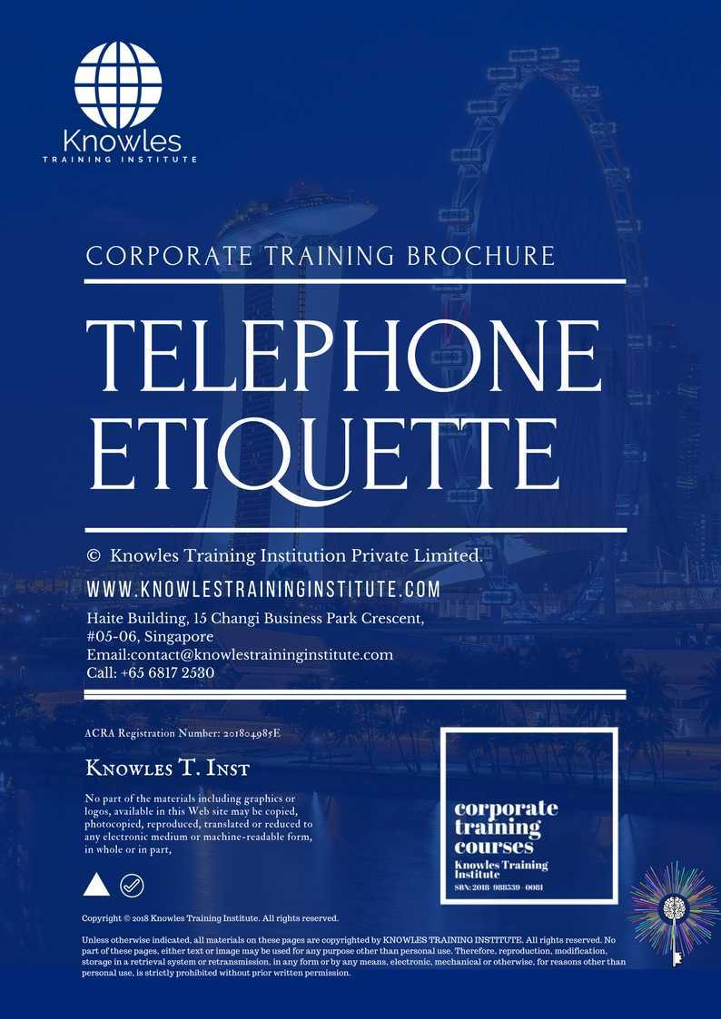 Telephone Etiquette Training Course in Taiwan Brochure