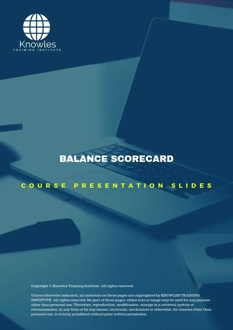 The Balanced Scorecard Course in Taiwan PPT Slides Used During Course