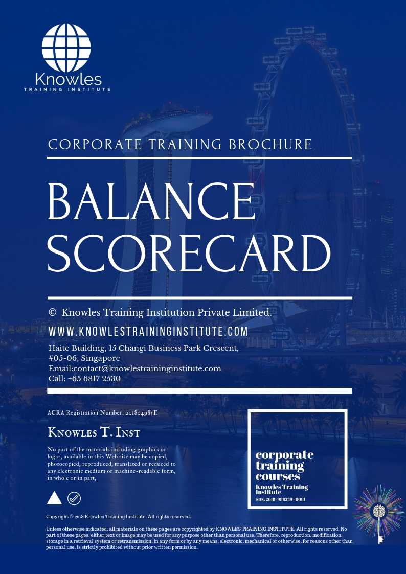 The Balanced Scorecard Training Course in Taiwan Brochure