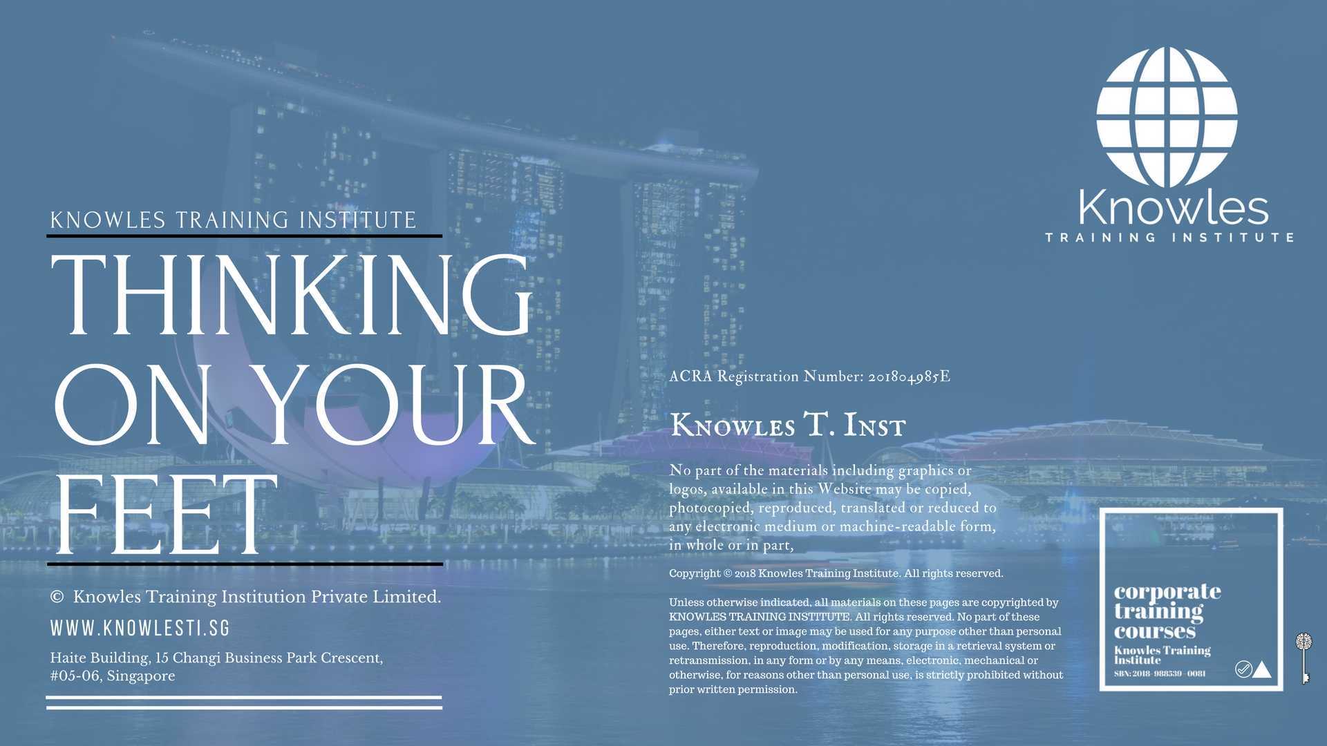 Thingking On Your Feet Training Course in Taiwan