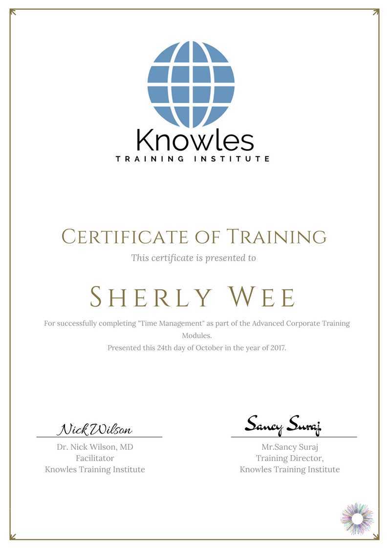 Time Management Training Course in Taiwan Certification