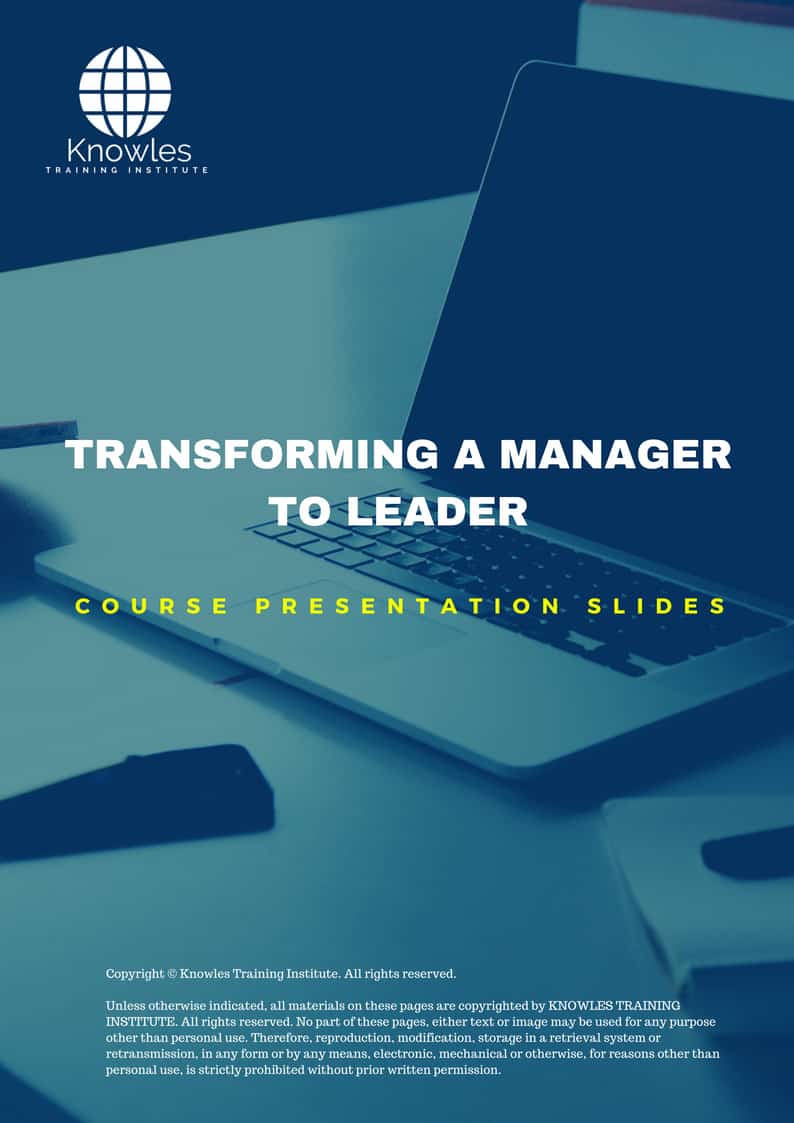 Transforming A Manager To Leader Training Course in Taiwan Presentation Slides