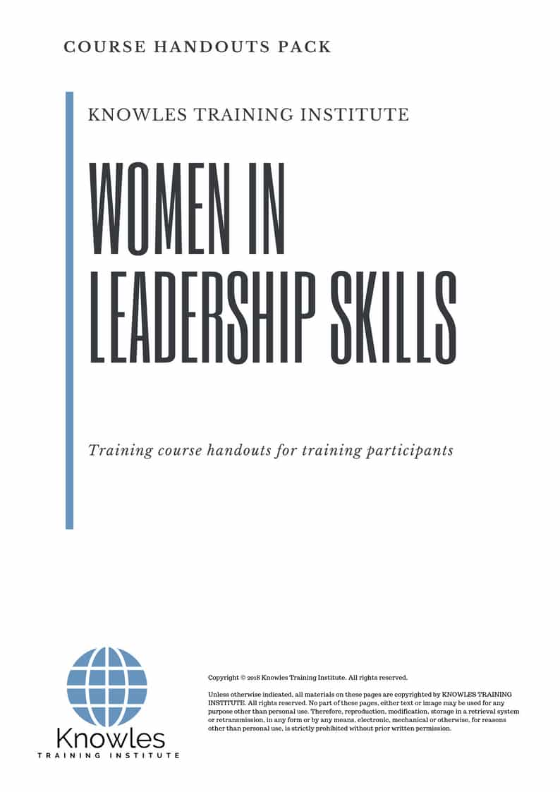 Women In Leadership Skills Course in Taiwan Handouts