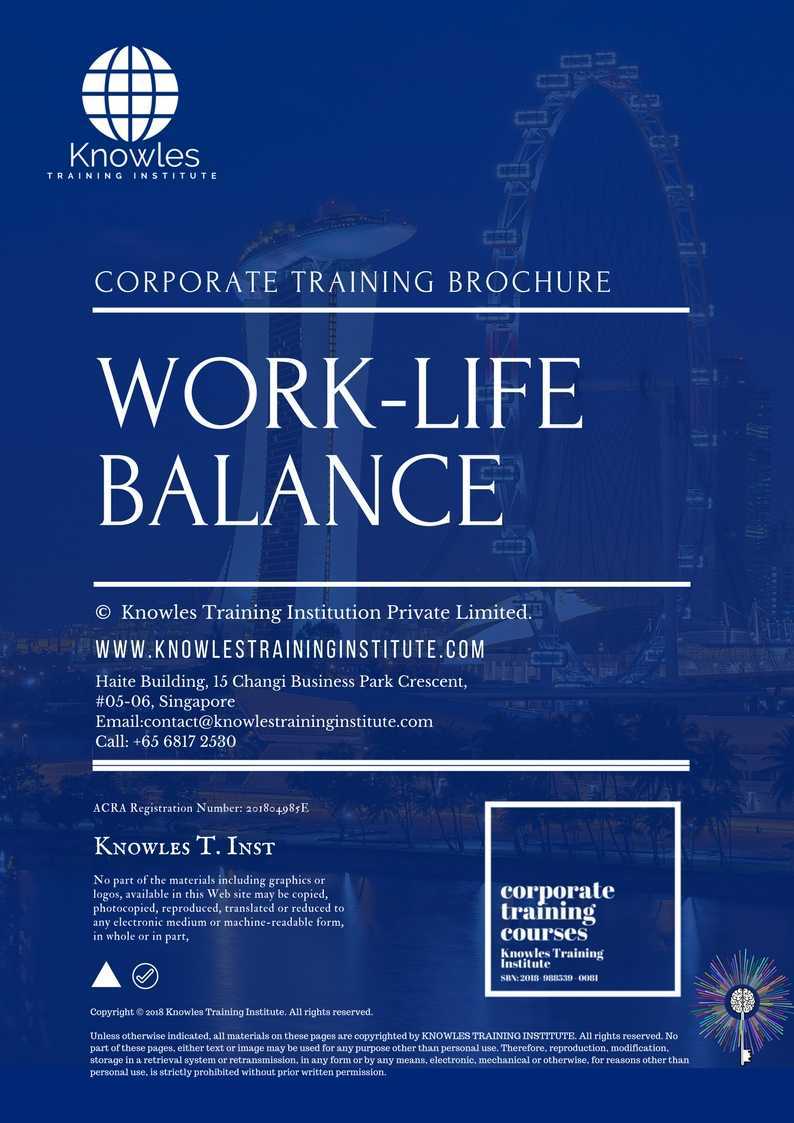 Work-Life Balance Training Course in Taiwan Brochure