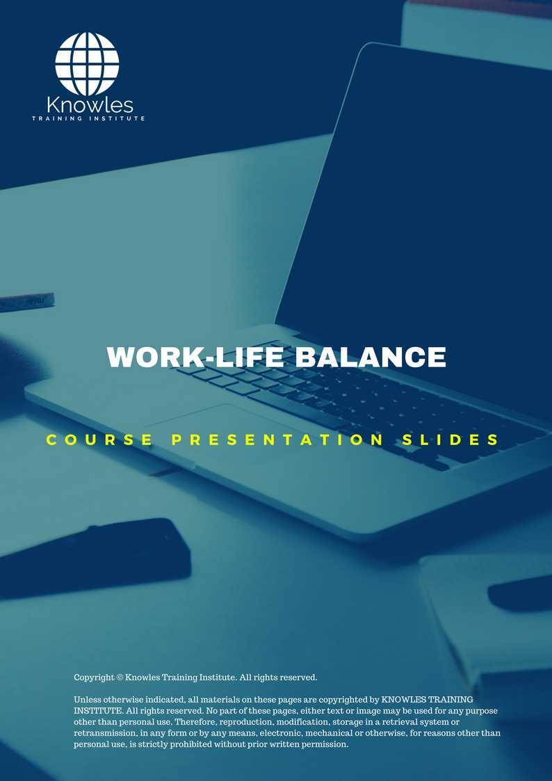 Work-Life Balance Training Course in Taiwan Presentation Slides